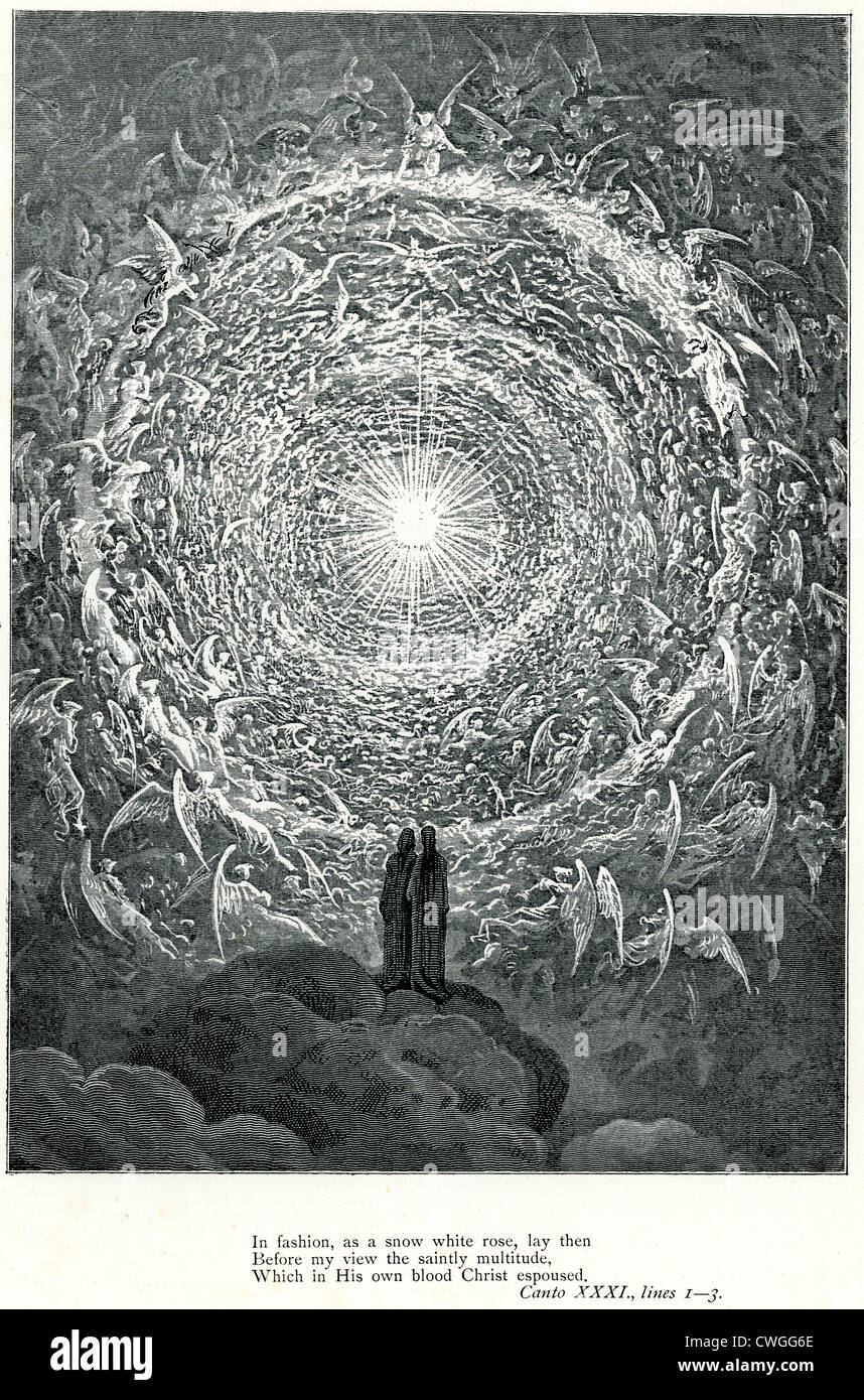 Illustration von Gustave Dore aus der Vision von Fegefeuer und Paradies von Dante Alighieri Stockfoto