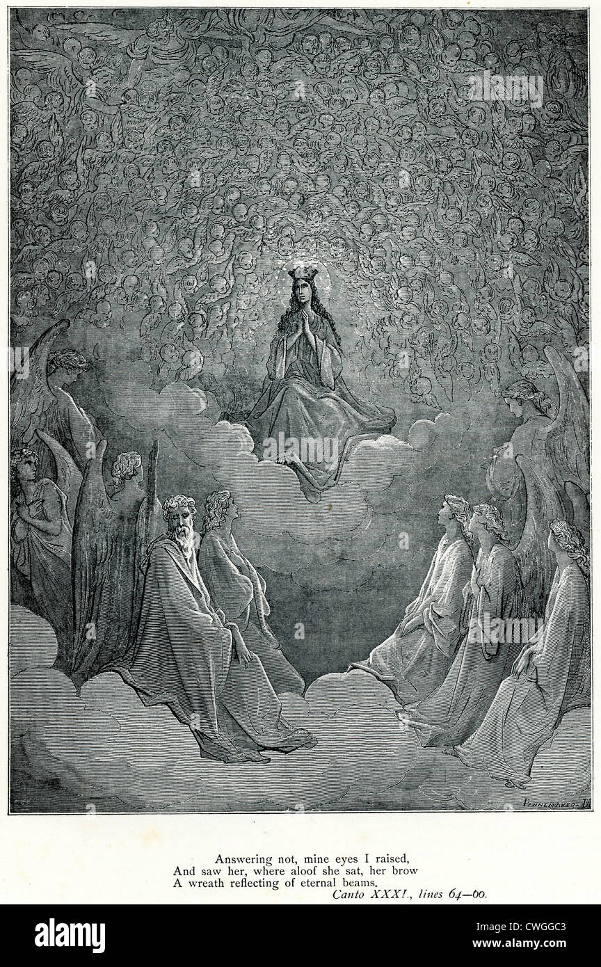 Illustration von Gustave Dore aus der Vision von Fegefeuer und Paradies von Dante Alighieri Stockfoto