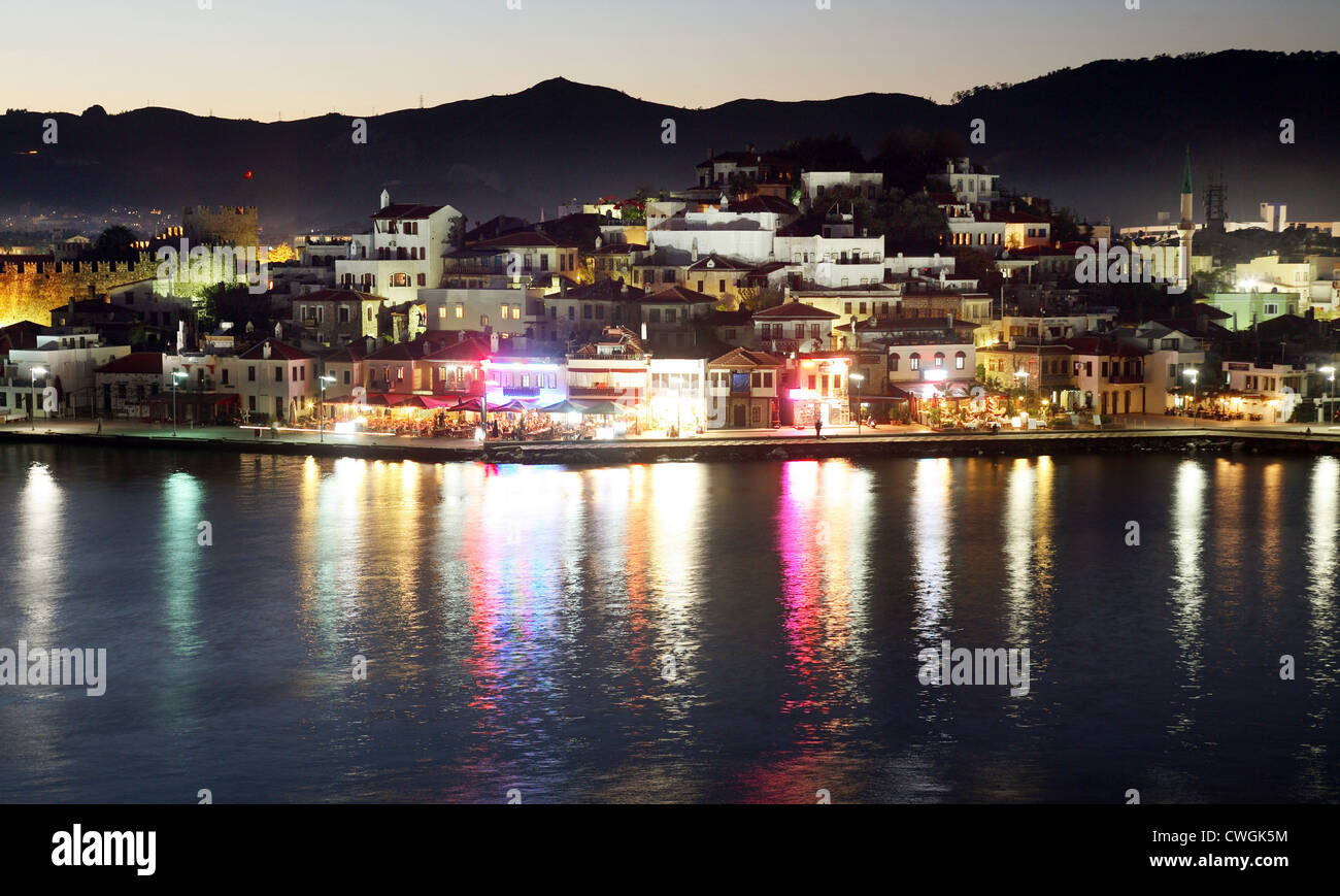 Marmaris, die Altstadt und den Hafen in der Abenddämmerung Stockfoto