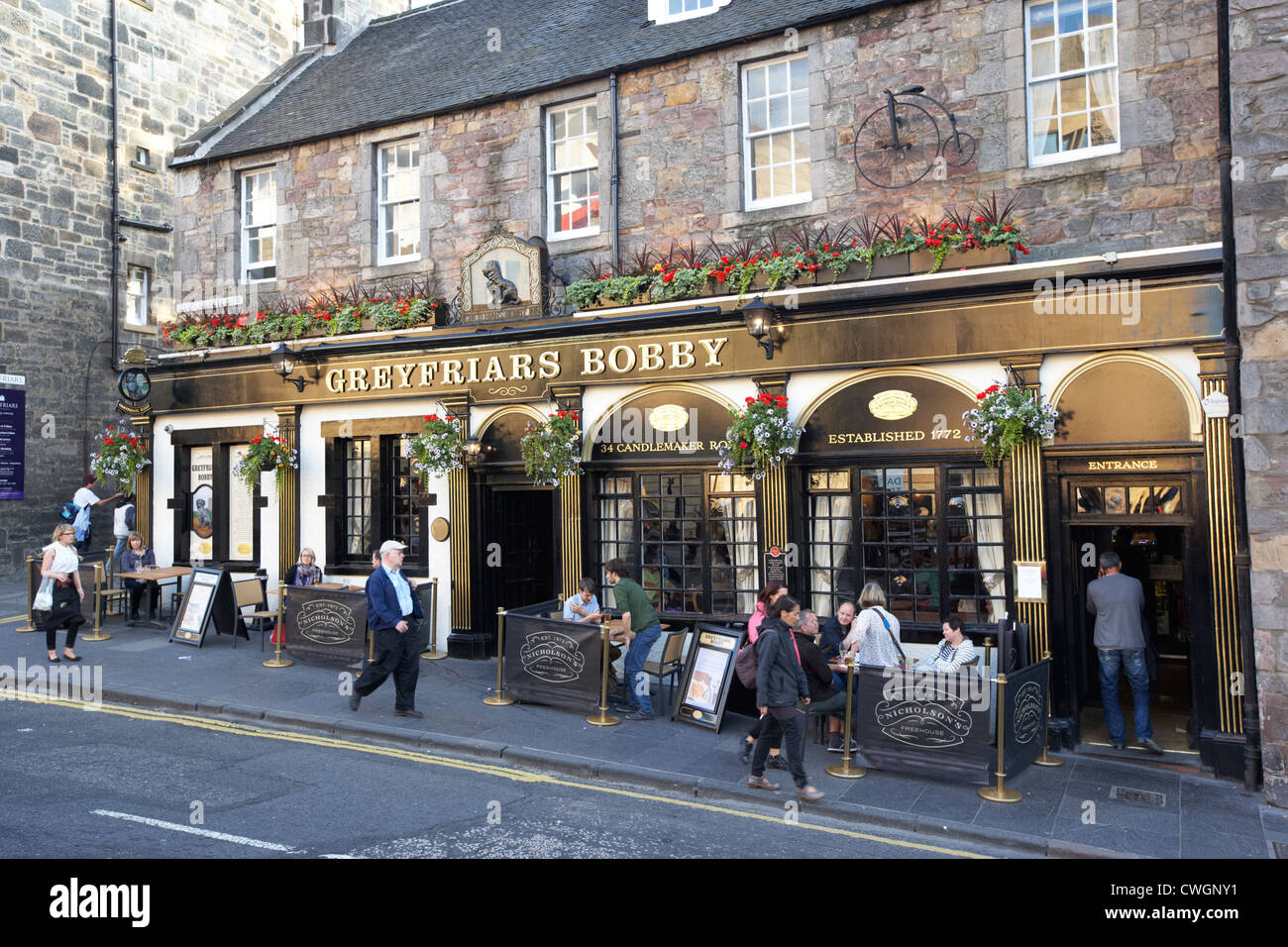 Greyfriars Bobby Bar Candlemaker row, Edinburgh, Schottland, England, Vereinigtes Königreich Stockfoto
