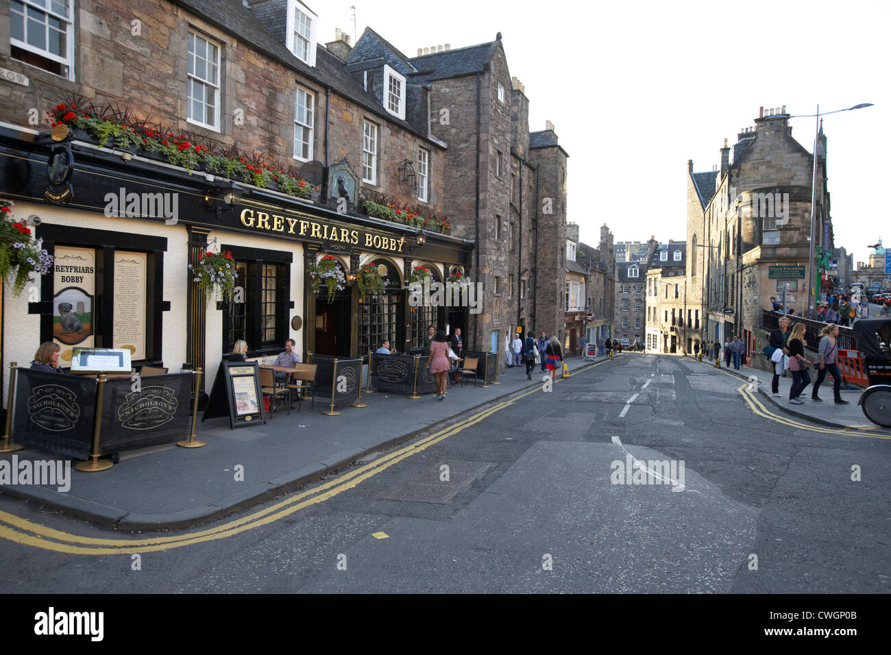 Greyfriars Bobby Bar und Candlemaker row, Edinburgh, Schottland, England, Vereinigtes Königreich Stockfoto