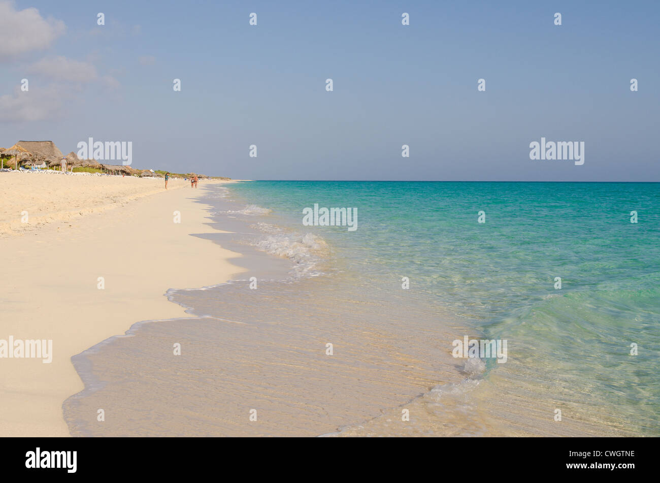 Der Strand von Sol Cayo Santa Maria Resort, Cayo Santa Maria, Kuba. Stockfoto