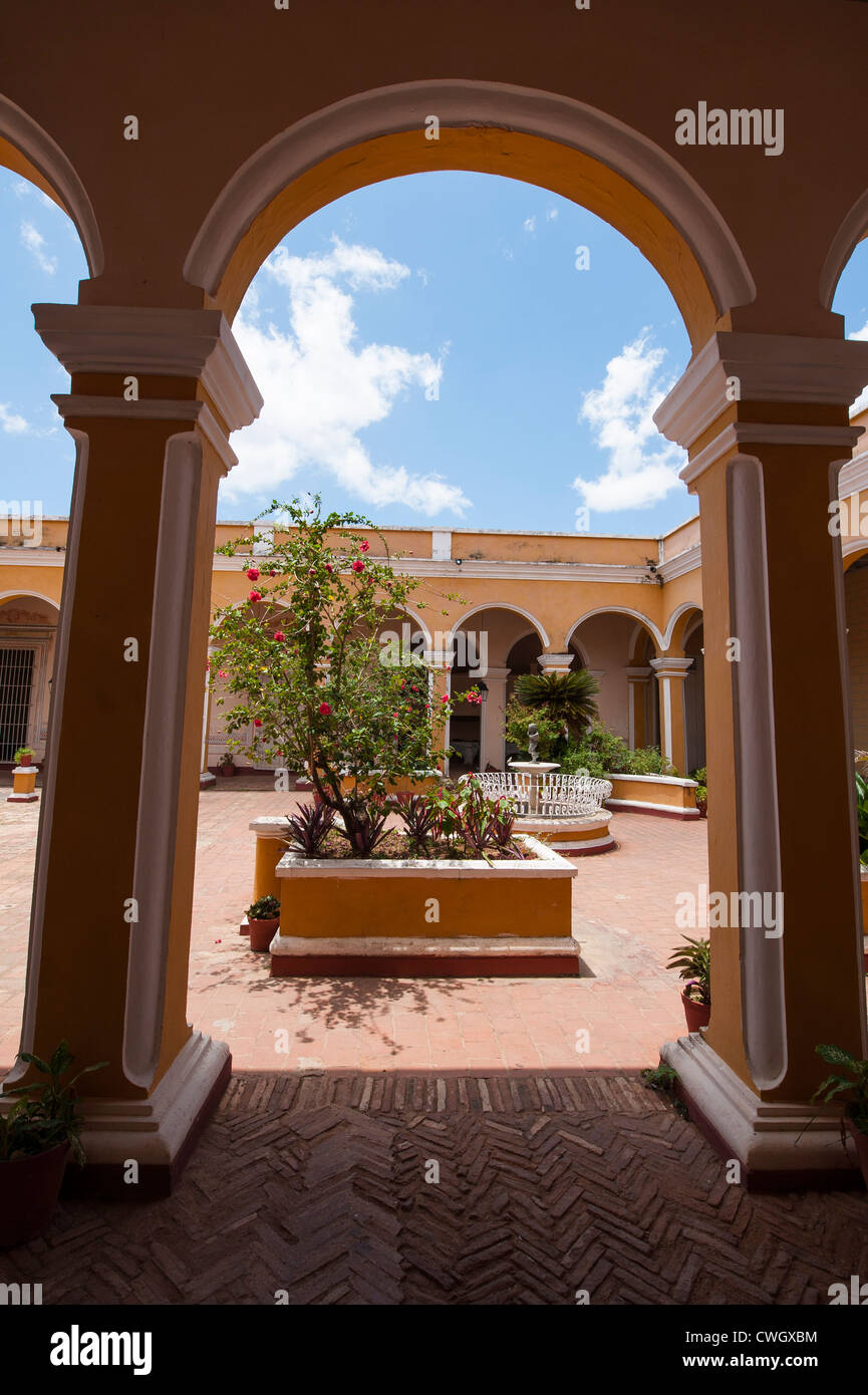 Innenhof des Cantero Palast, Trinidad, Kuba, UNESCO-Weltkulturerbe. Stockfoto