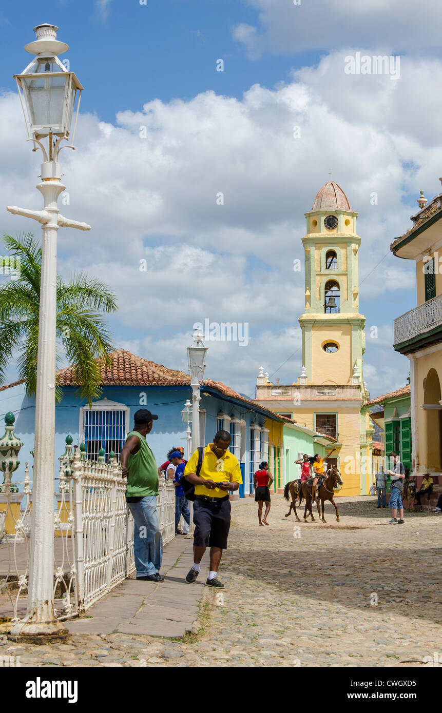 Kirche und Convento de San Francisco (Kloster des Heiligen Franziskus von Assisi) Bell tower Trinidad, Kuba, UNESCO-Weltkulturerbe. Stockfoto