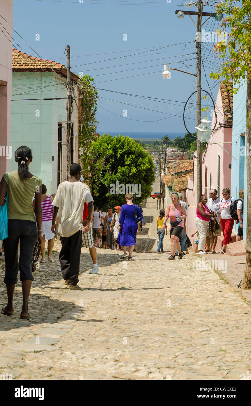Straßenszene, Trinidad, Kuba, UNESCO-Weltkulturerbe. Stockfoto