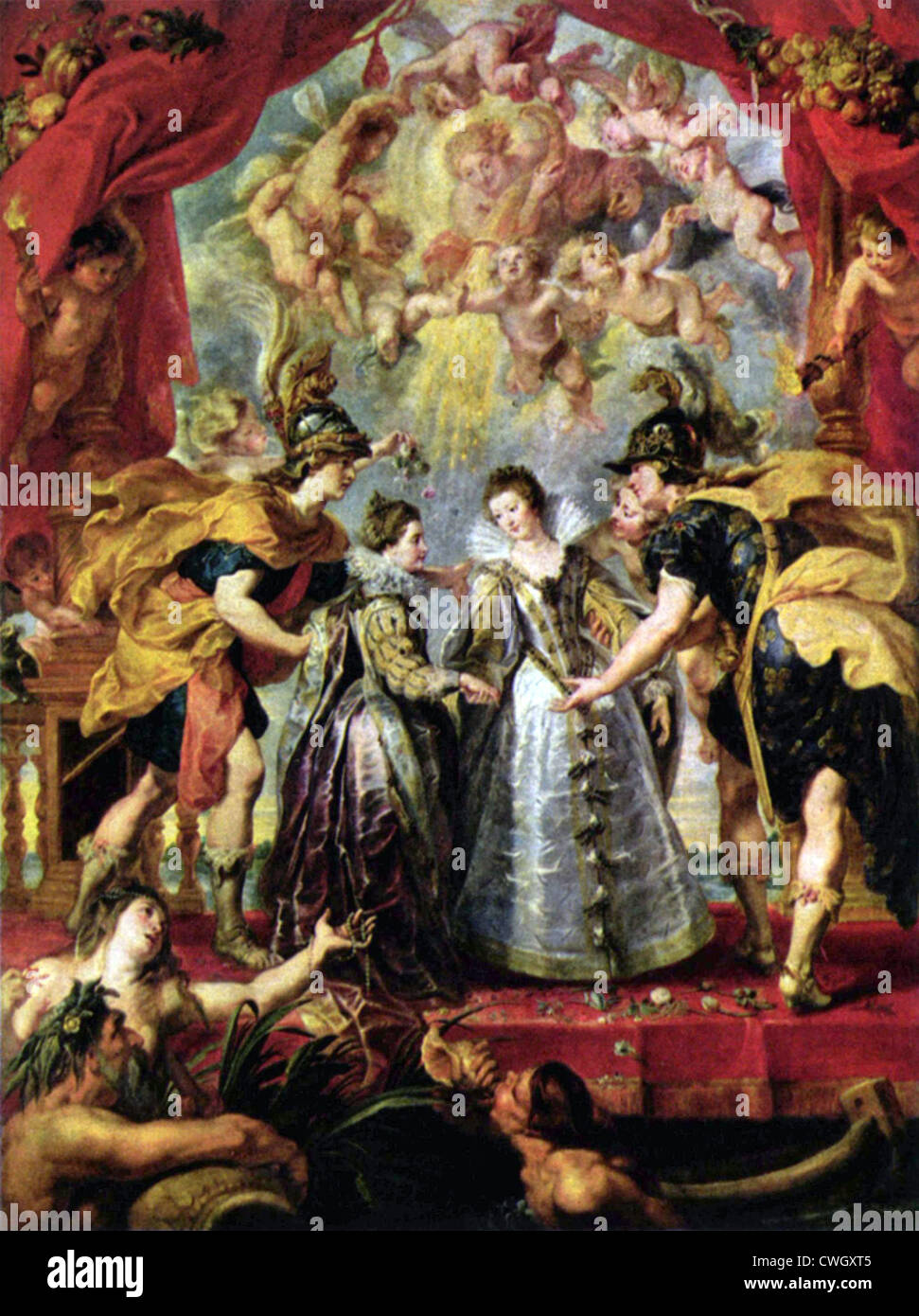 Austausch von Prinzessinnen, von der Marie de' Medici-Zyklus. Stockfoto