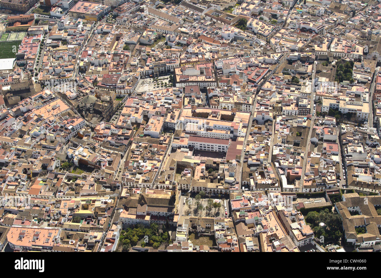 Luftaufnahme der spanischen Stadt Stockfoto