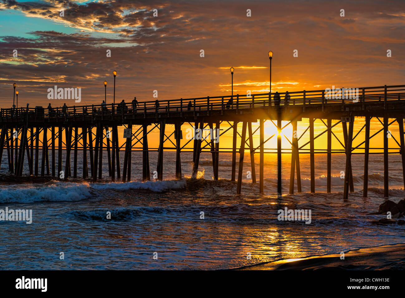 Southern California Beach Sunset Stockfoto