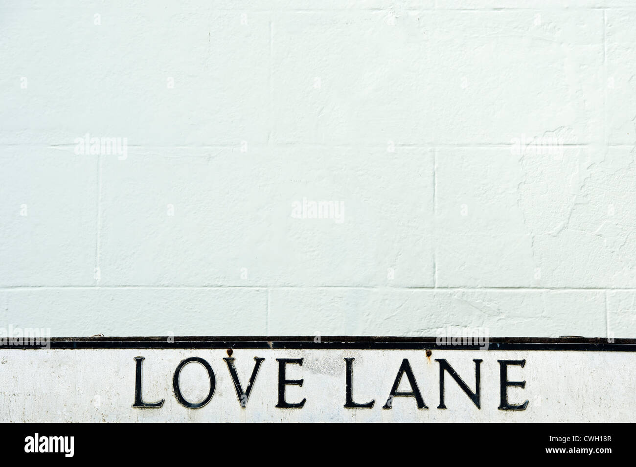 Liebe Spur Straßenschild. Kington, Herefordshire, England Stockfoto