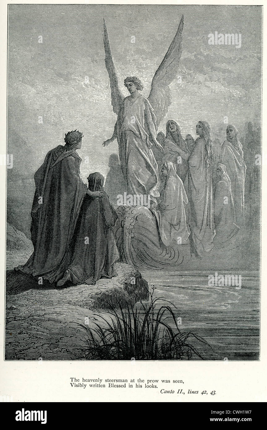 Illustration von Gustave Dore aus der Vision von Fegefeuer und Paradies von Dante Alighieri Stockfoto