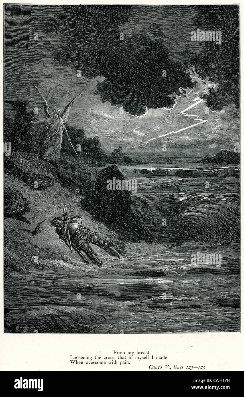 Illustration von Gustave Dore aus der Vision von Fegefeuer und Paradies von Dante Alighieri Stockfoto