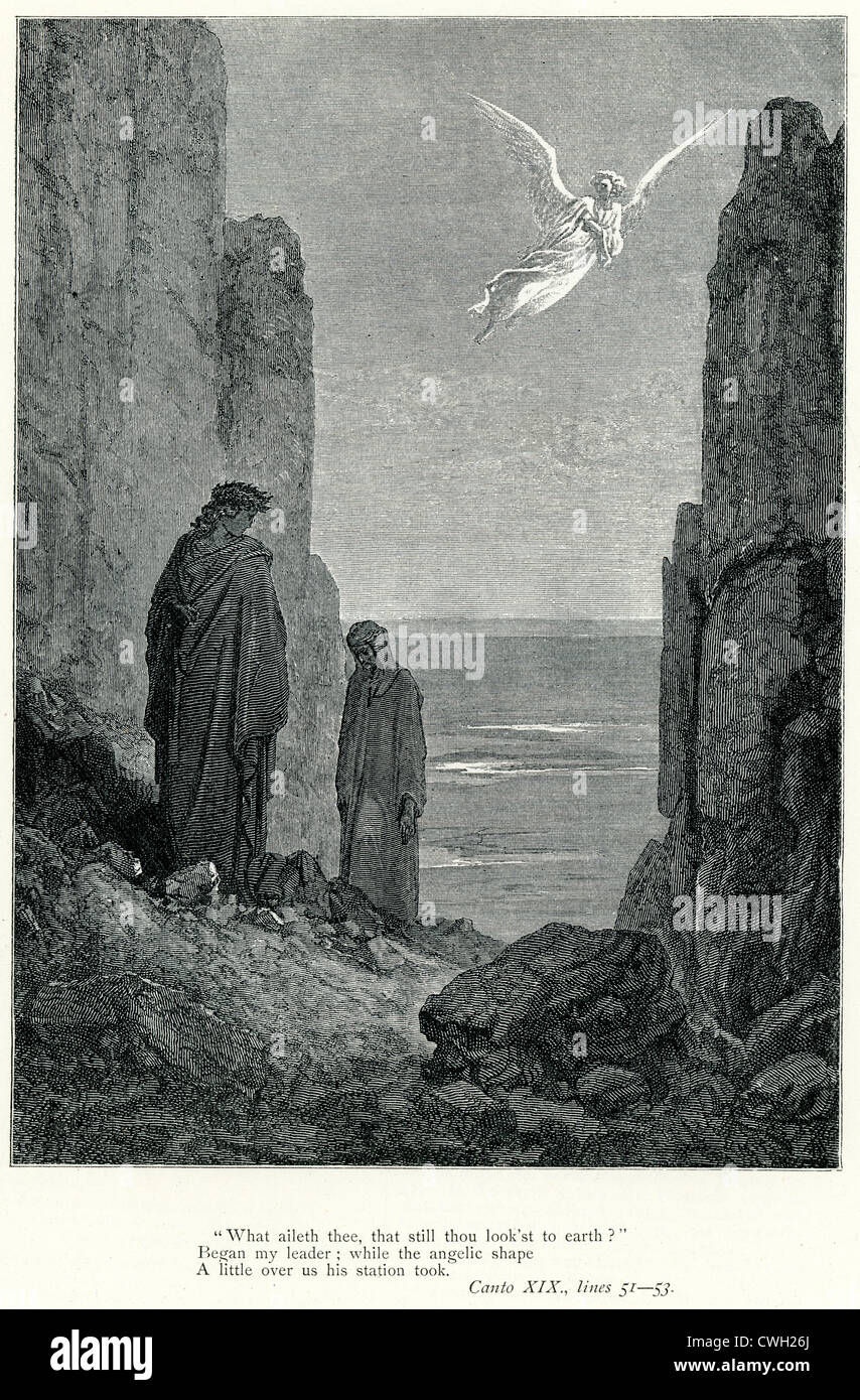Illustration von Gustave Dore aus der Vision von Fegefeuer und Paradies von Dante Alighieri Stockfoto