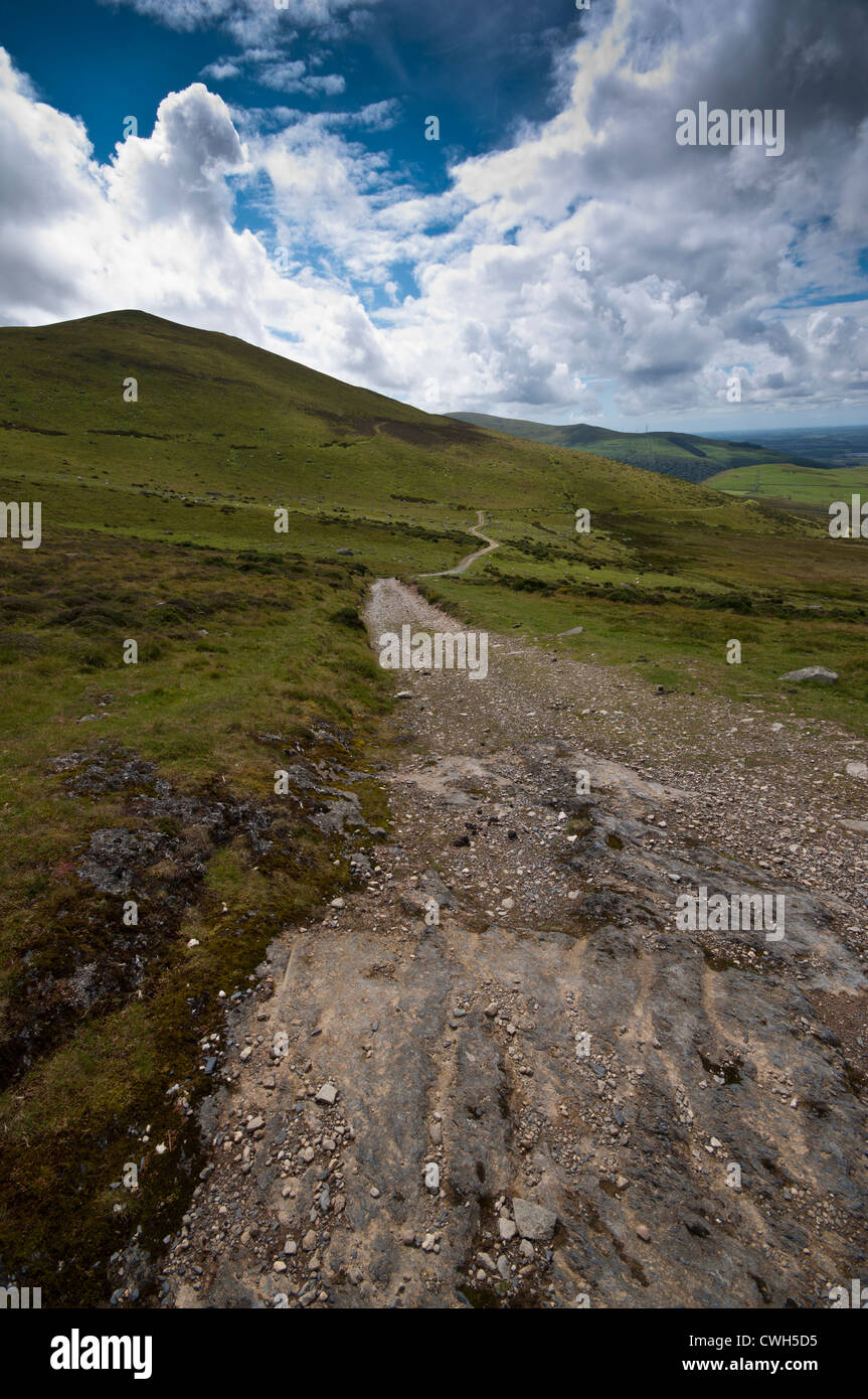 Bwlch-y-Ddeufaen Gebirgspass Carneddau Bereich Nord Snowdonia Blick auf Foel ganol Stockfoto