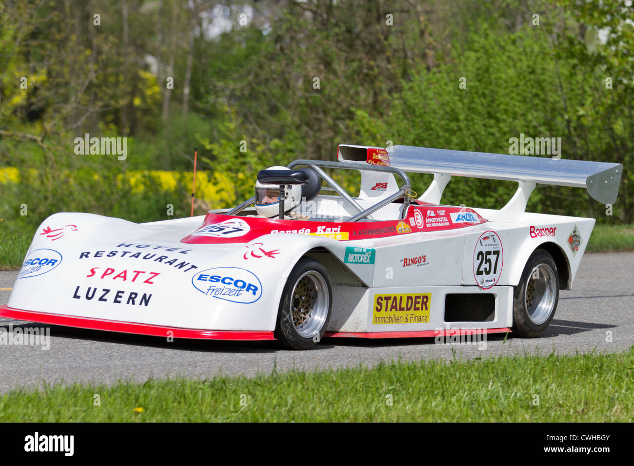 Oldtimer-Rennwagen Ford Tiga 2000 Sport 2000 von 1980 beim Grand Prix in Mutschellen, SUI am 29. April 2012 Stockfoto