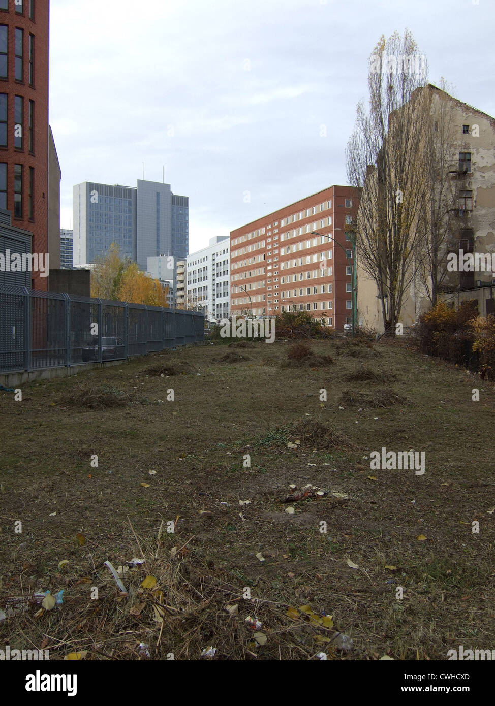 Berlin, leeres Baugrundstück Alte Jakobstraße Stockfoto