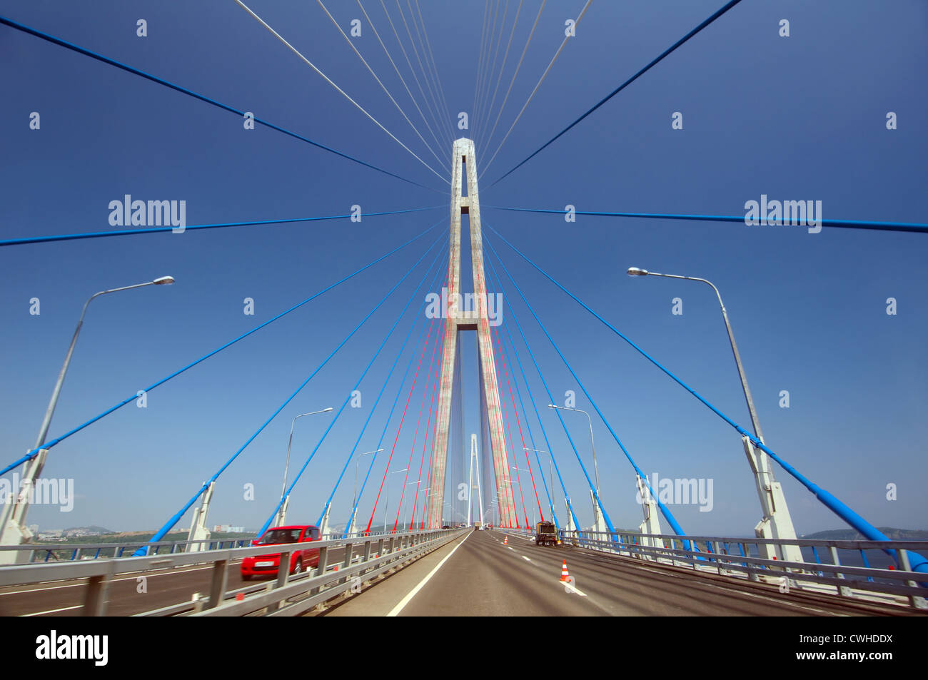 Bridge-Vladivostok-Russki-Insel. Fernost, Primorsky Krai, Russische Föderation Stockfoto