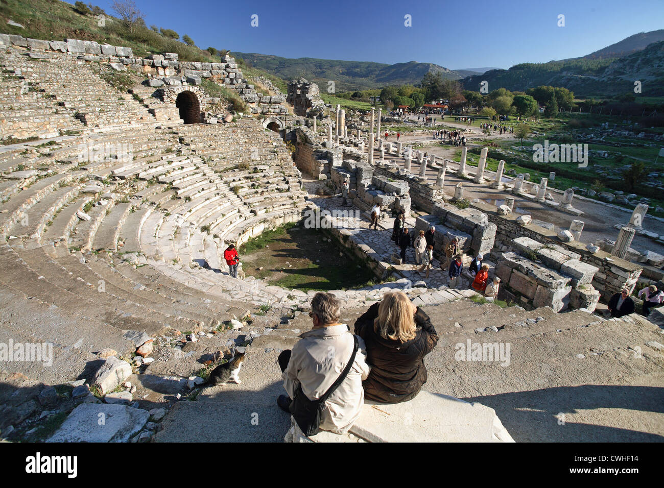 Ephesus, das römische amphitheater Stockfoto