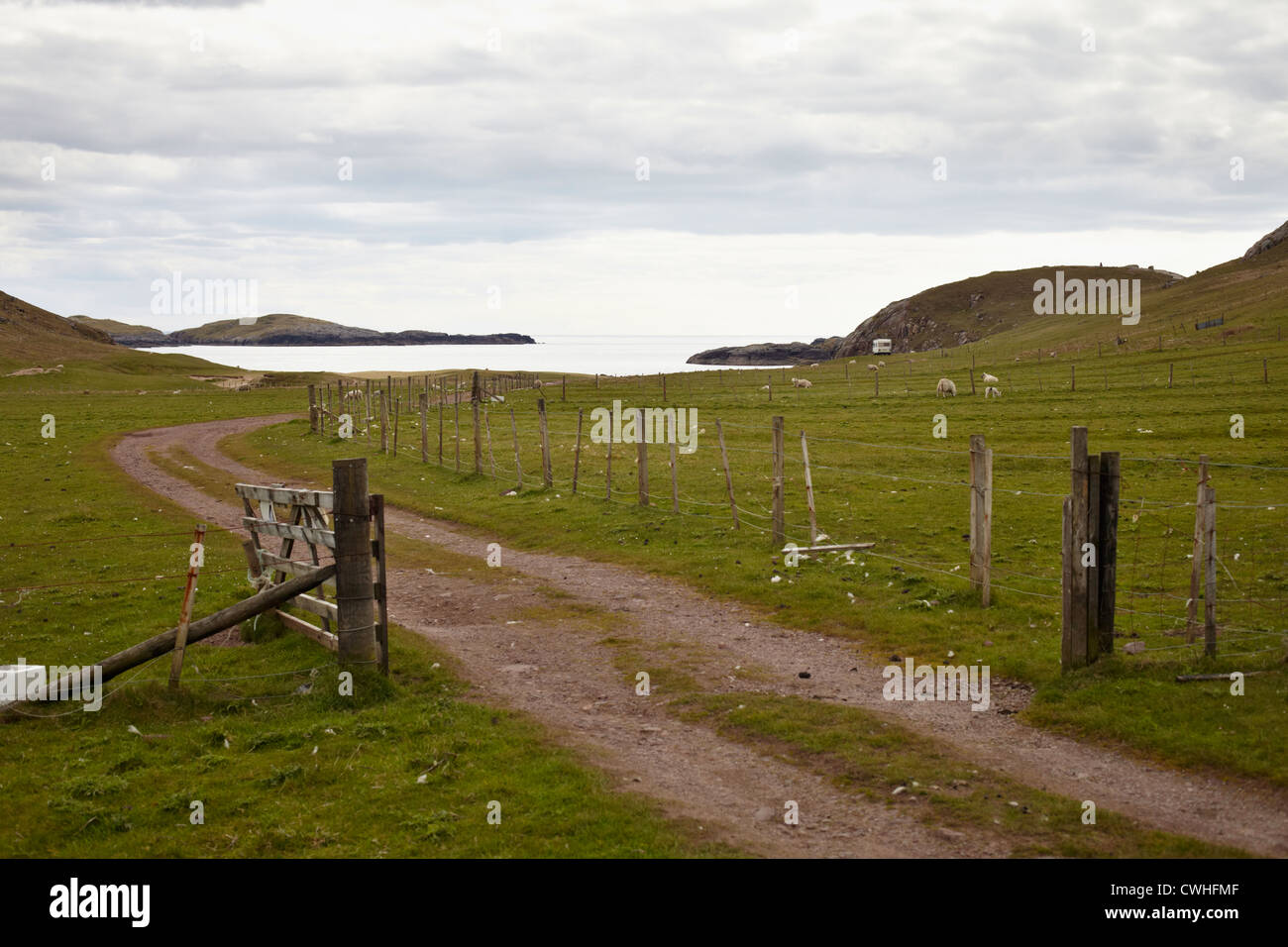 Süd-West über Bagh Sheigra mit Seana Sgeir in der Bucht. In der Nähe von Sheigra von Kinlochbervie. Schottland Stockfoto