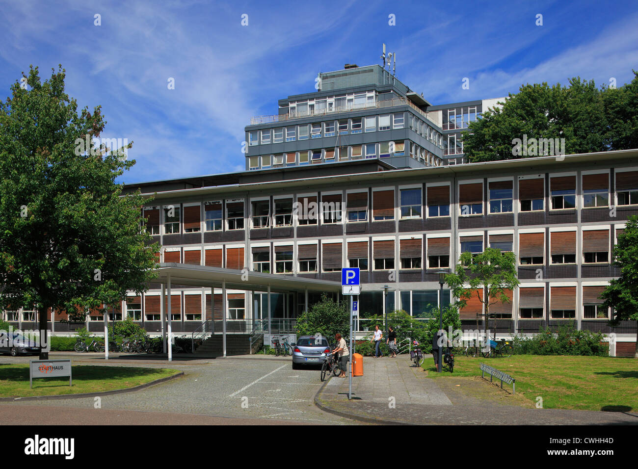 Stadthaus am Konrad-Adenauer-Platz in Krefeld, Niederrhein, Nordrhein-Westfalen Stockfoto