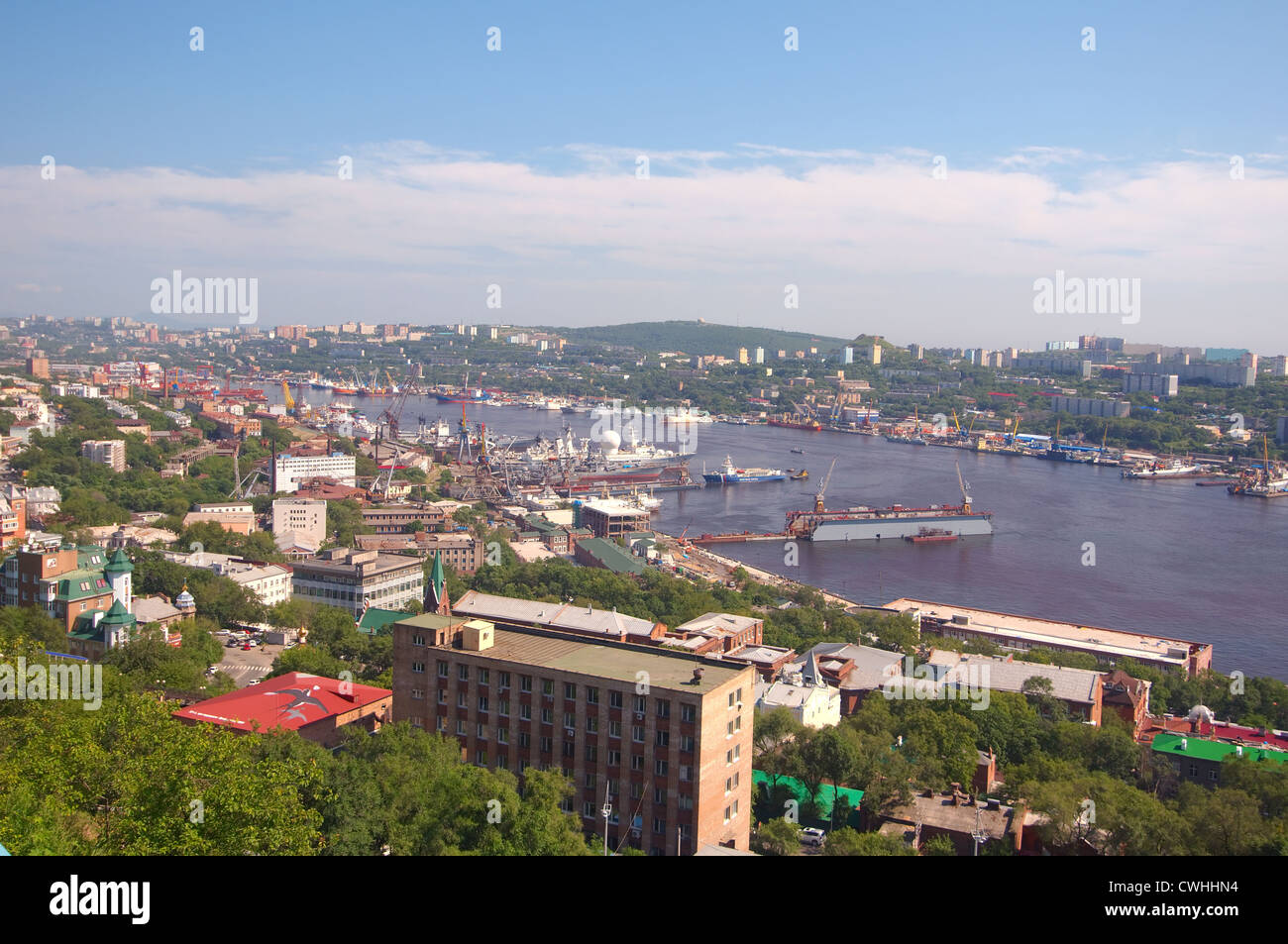 Hafen, Vladivostok, Fernost, Primorsky Krai, Russische Föderation Stockfoto