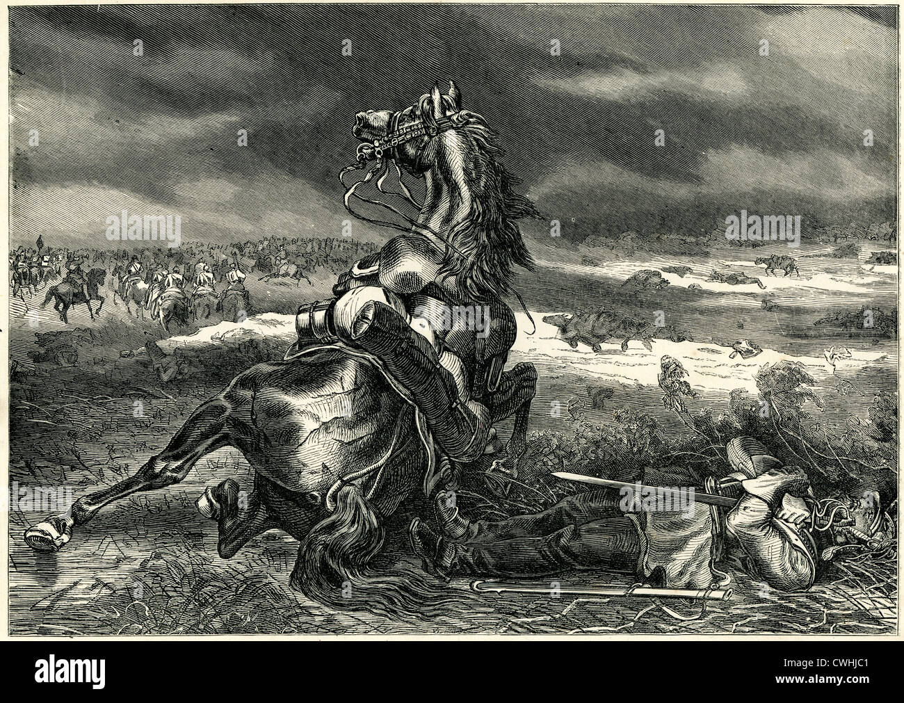 Eine Szene aus dem Franco-preussischen Krieg. Die Schlacht von Gravelotte oder Gravelotte-St. Privat, Stockfoto