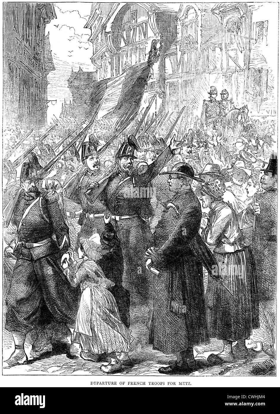 Abzug der französischen Truppen für Metz während des Franco-preußischen Krieges Stockfoto