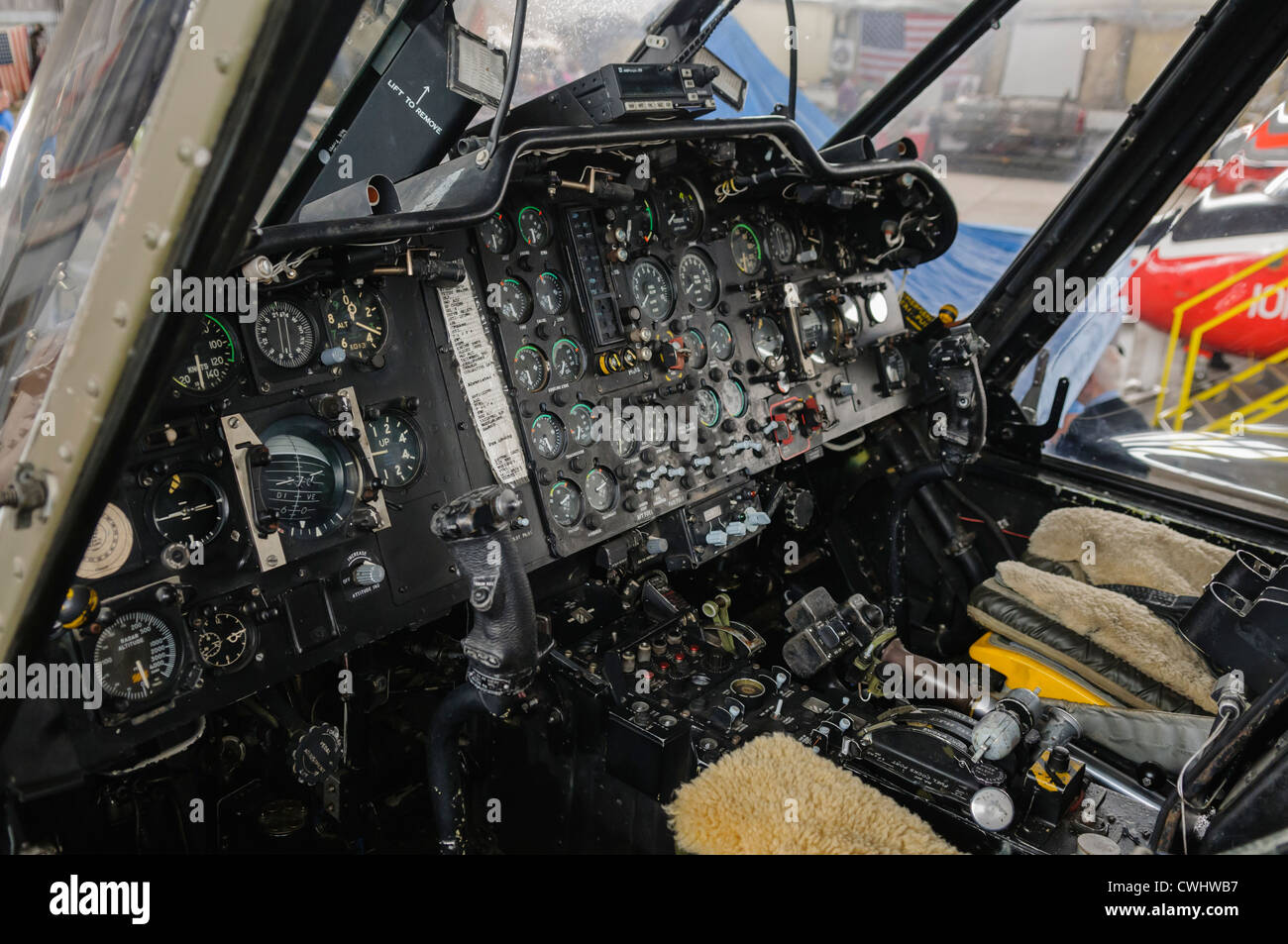 Cockpit einer Westland Wessex HC2 Stockfoto