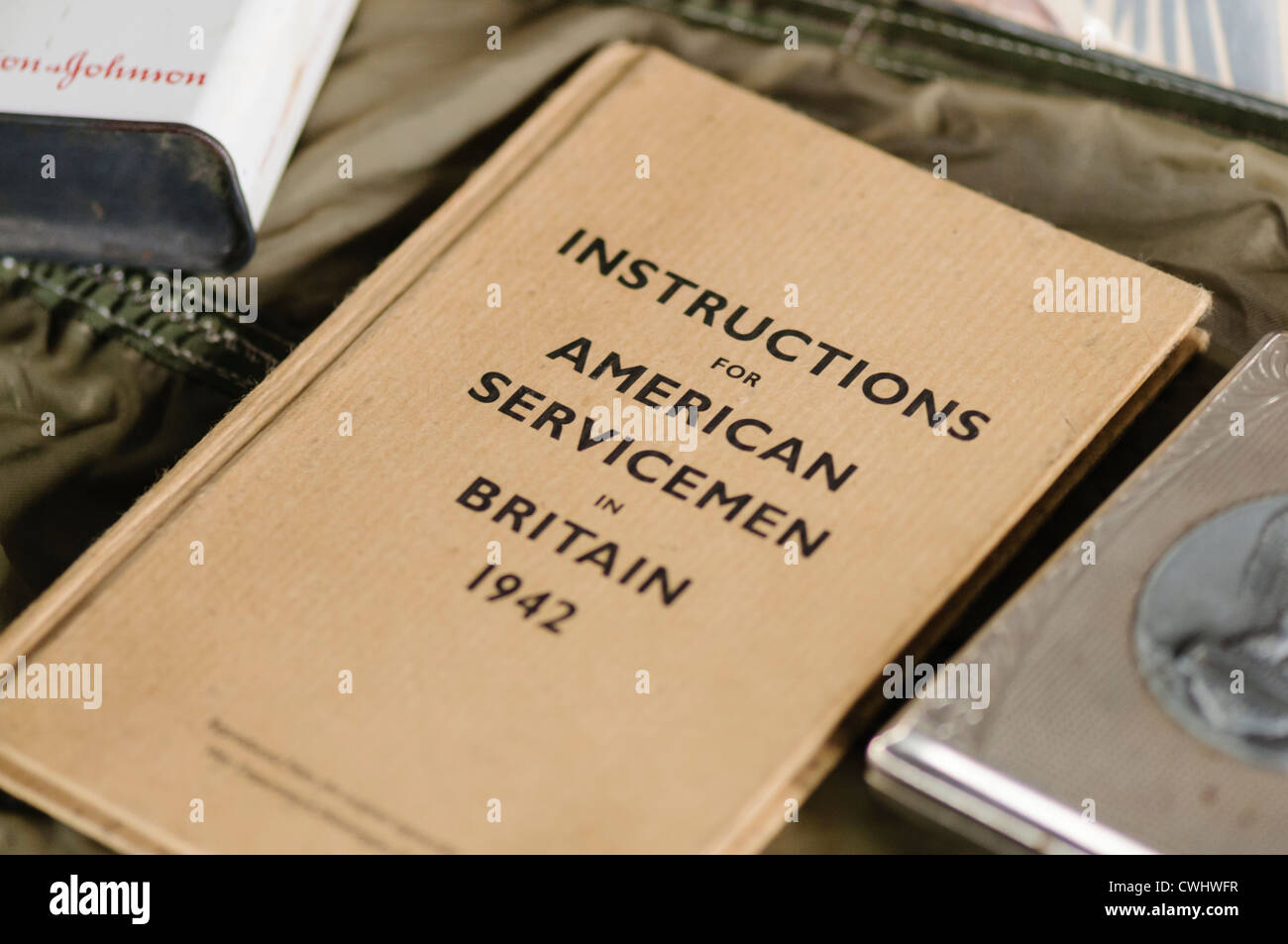 Buch von uns ausgestellten Armee geben Anweisungen für die amerikanischen Soldaten in Großbritannien, 1942 Stockfoto