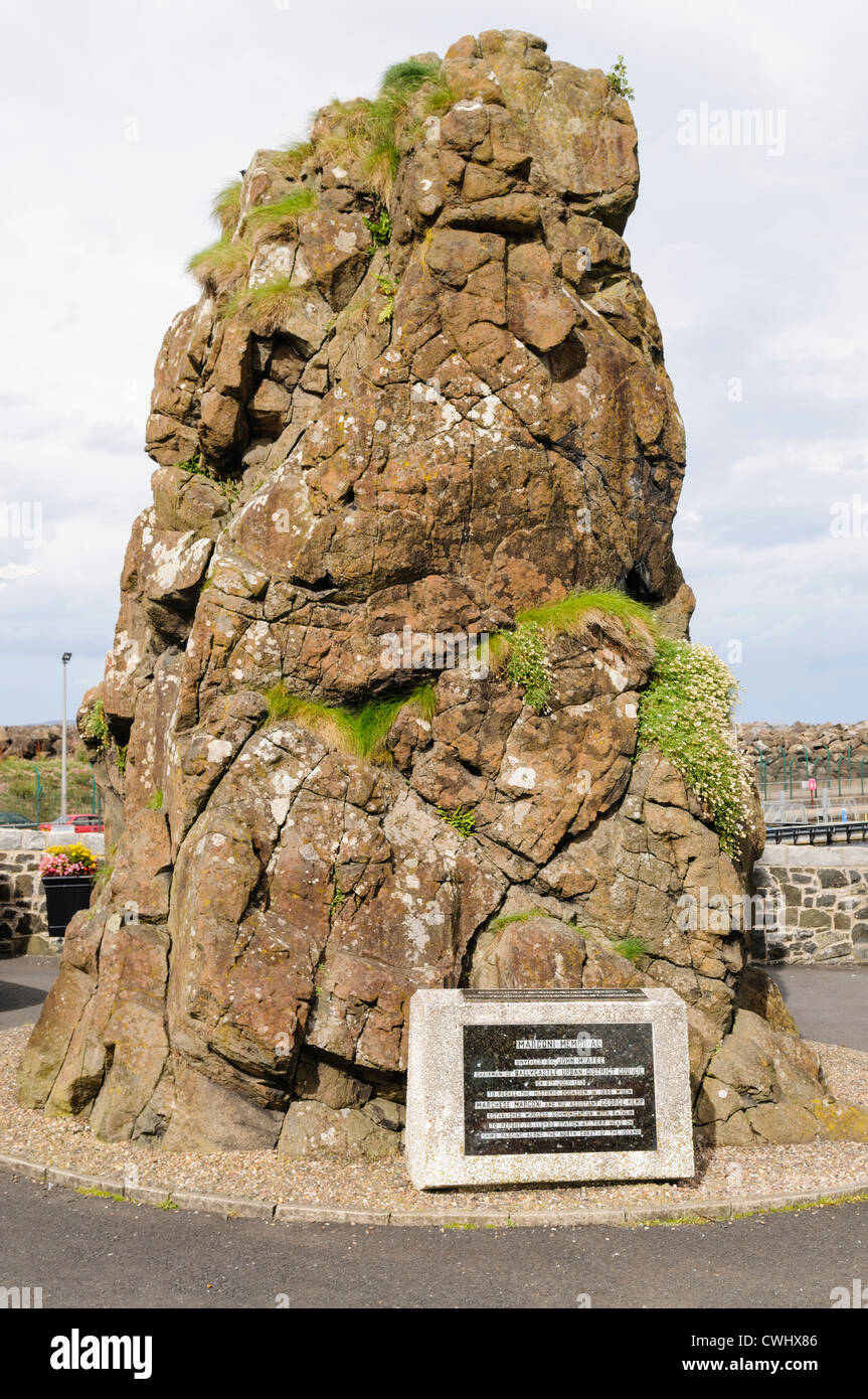 Denkmal für Marchese Marconi, die drahtlosen Kommunikation für die Verfolgung von Schiffen etabliert Stockfoto