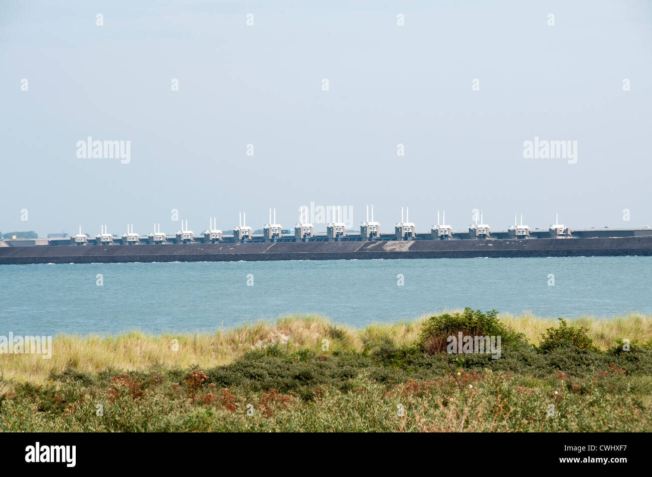 Delta arbeitet, den Gewässerschutz in Holland gegen das steigende Meer Stockfoto