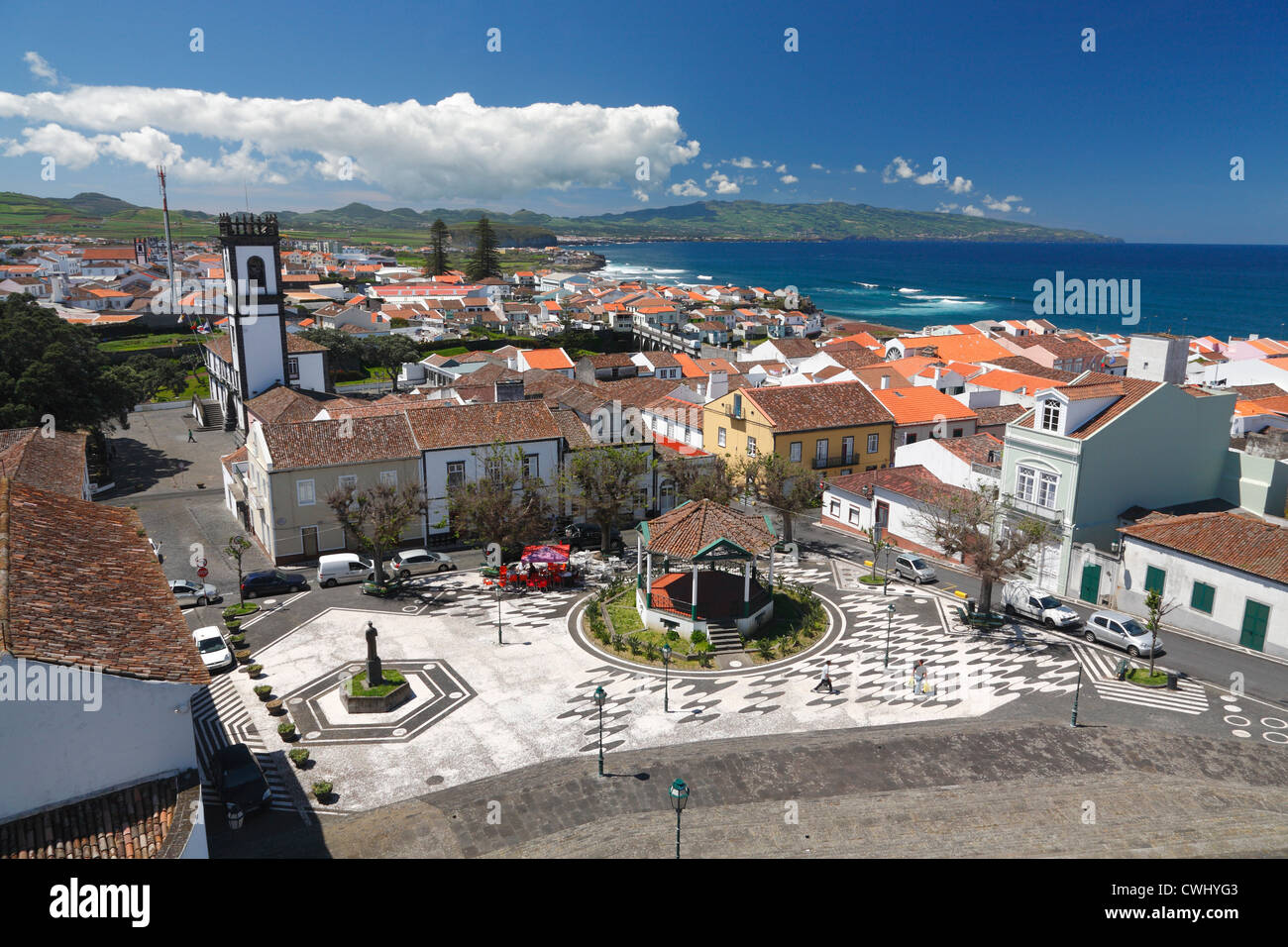 Die Stadt Ribeira Grande auf der Insel Sao Miguel, Azoren, Portugal Stockfoto