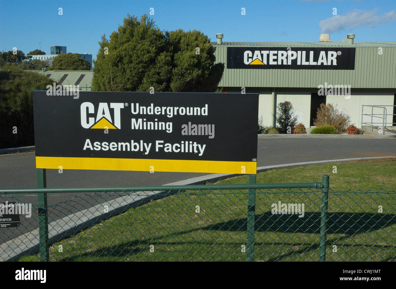 Caterpillar CAT unterirdischen Bergbau Montagewerk in Burnie, Tasmanien. Stockfoto