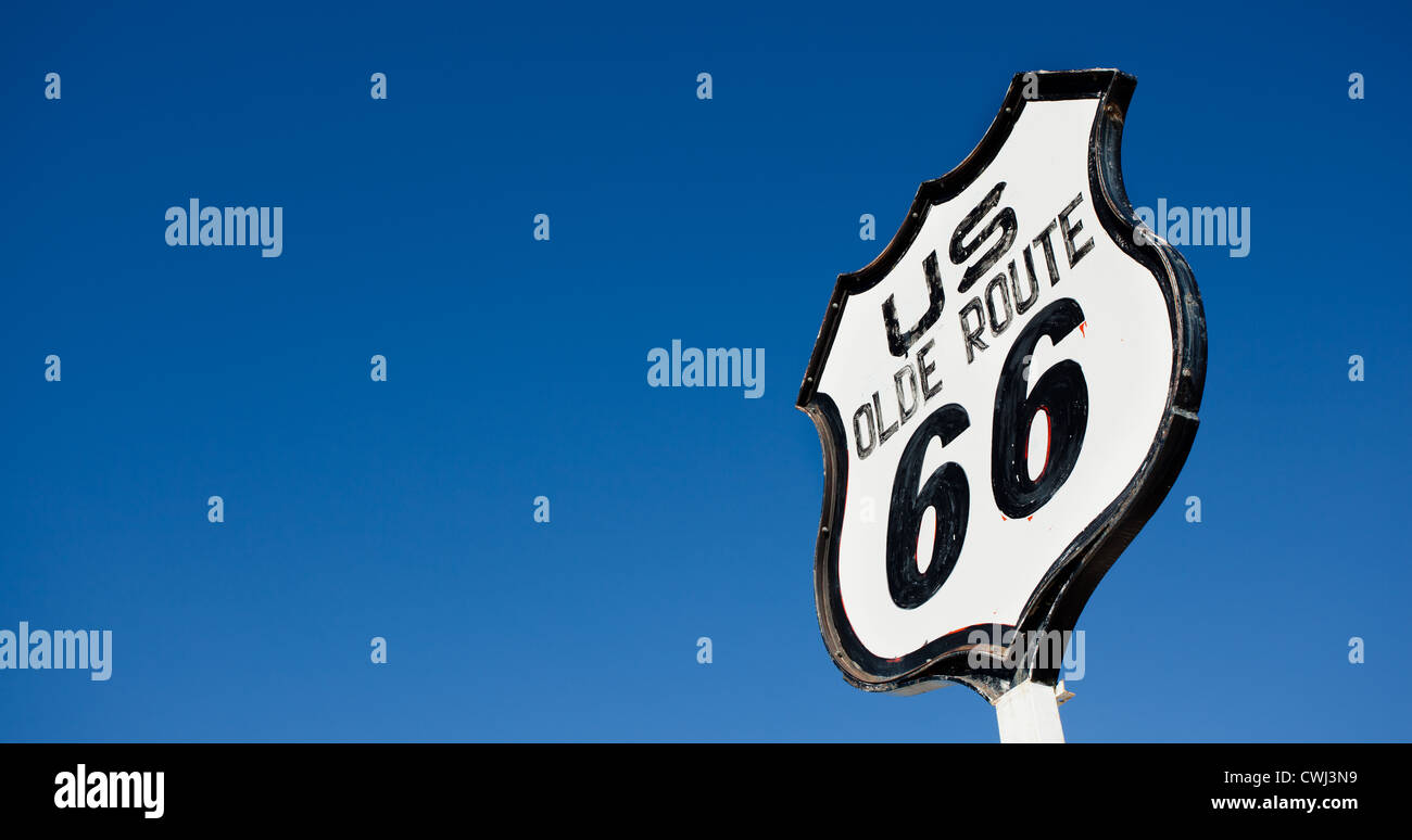 Eine alte, nostalgische Zeichen auf der historischen Route 66 Stockfoto