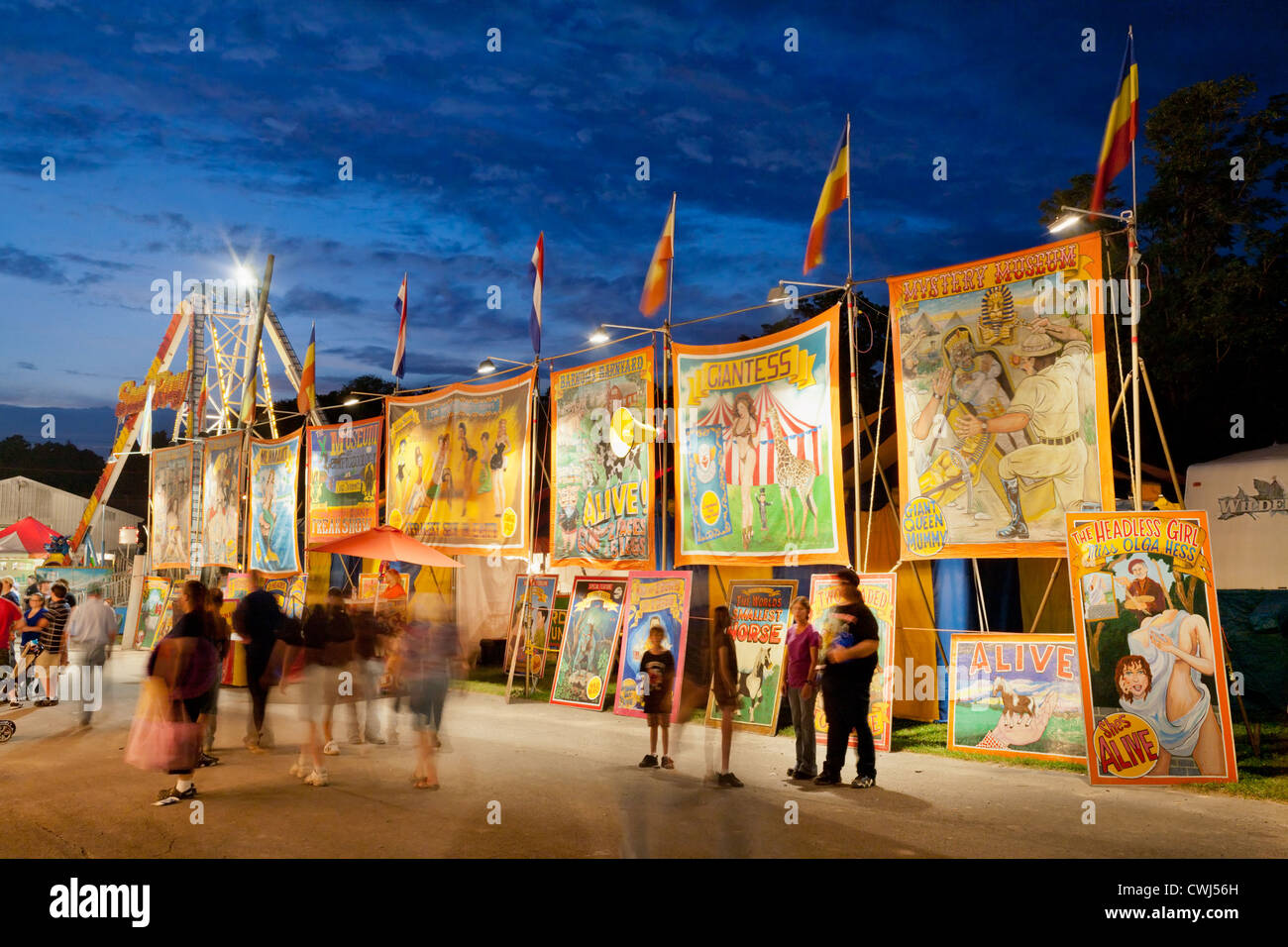Freak-show, Fonda Fair, Montgomery County, New York Zentralstaat Stockfoto