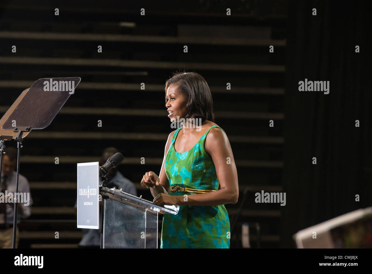 Orlando, FL USA 5. August 2012 - US-First Lady Michelle Obama Kampagnen in Orlando, Florida, USA i-4 Gang Stockfoto