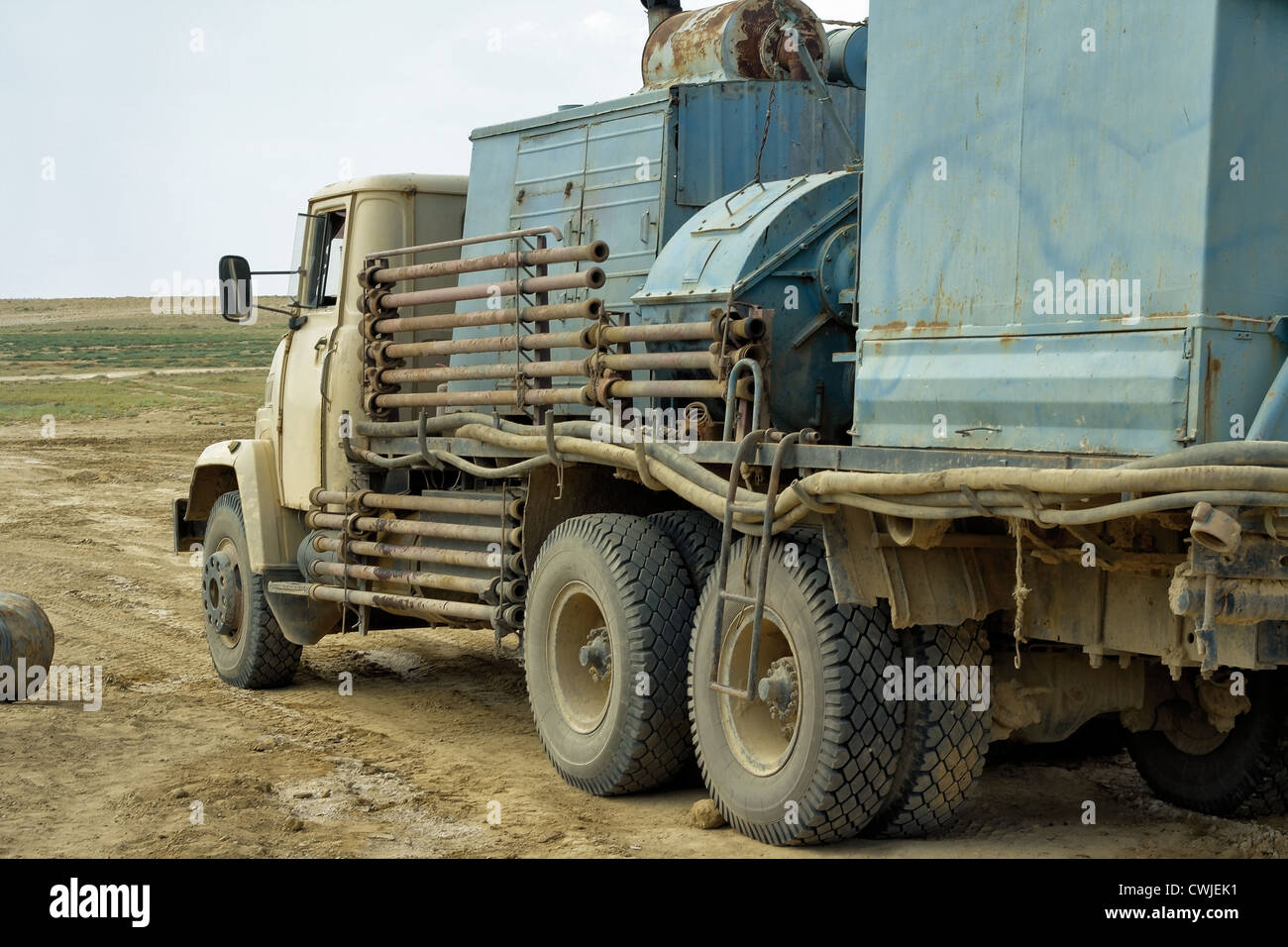 Zement, Energie, Umwelt, Ausrüstung, Extraktion, Füllung, Fossil, Kraftstoff, Industrie, Industrie, Wartung, Bergbau, Mobile, natur Stockfoto