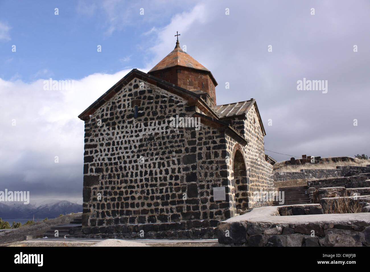 Armenien. Sevan. Kirchen St. Arakelots und Astvatstsin. Stockfoto