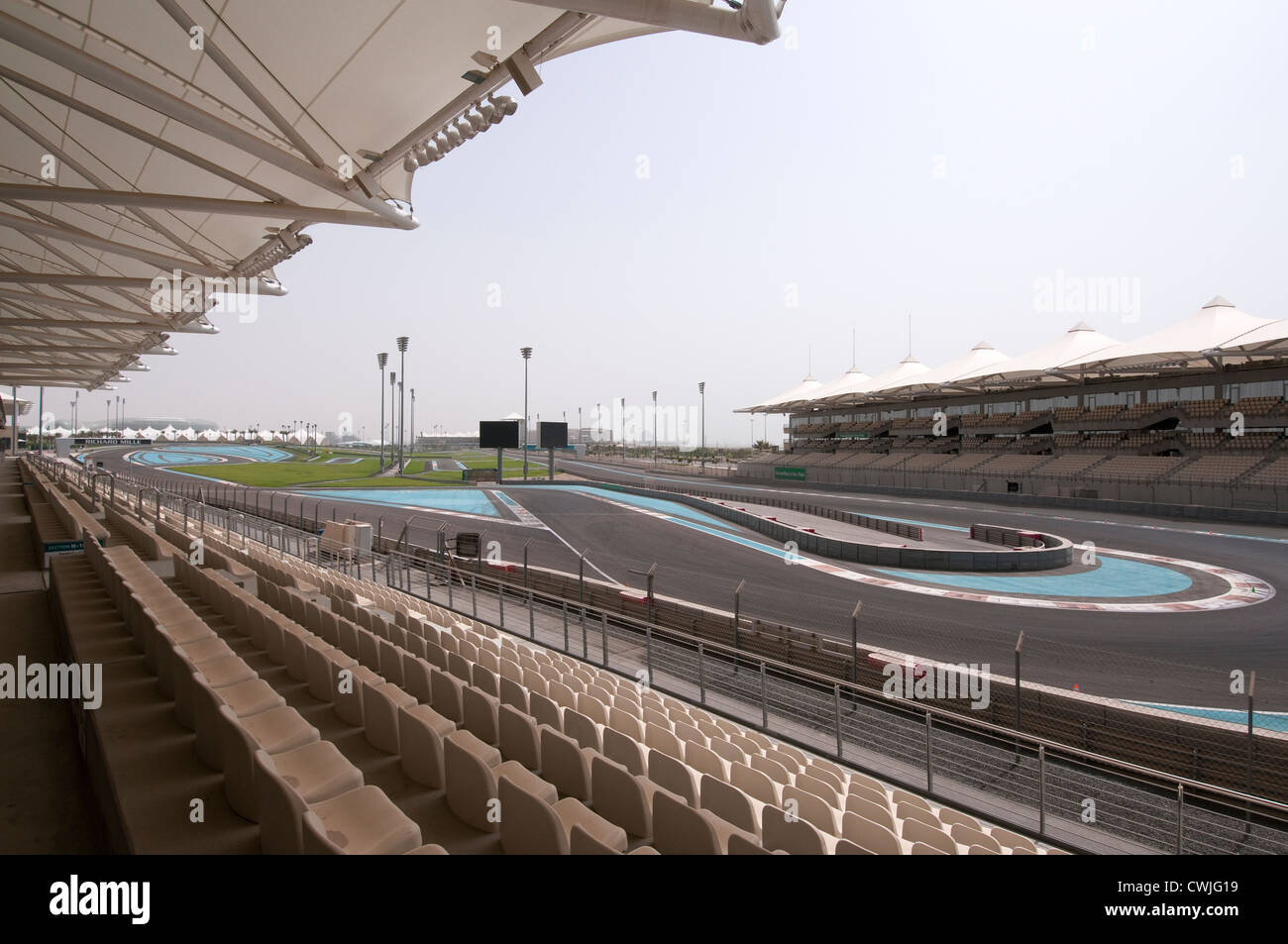 Eine Tribüne am Yas Schaltung Formel1, Yas Island, Abu Dhabi Stockfoto