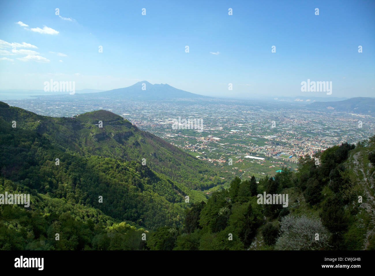 Vesuvian Plain und Vesuv, neapolitanische Riviera, Golf von Neapel, Kampanien, Italien, Europa Stockfoto