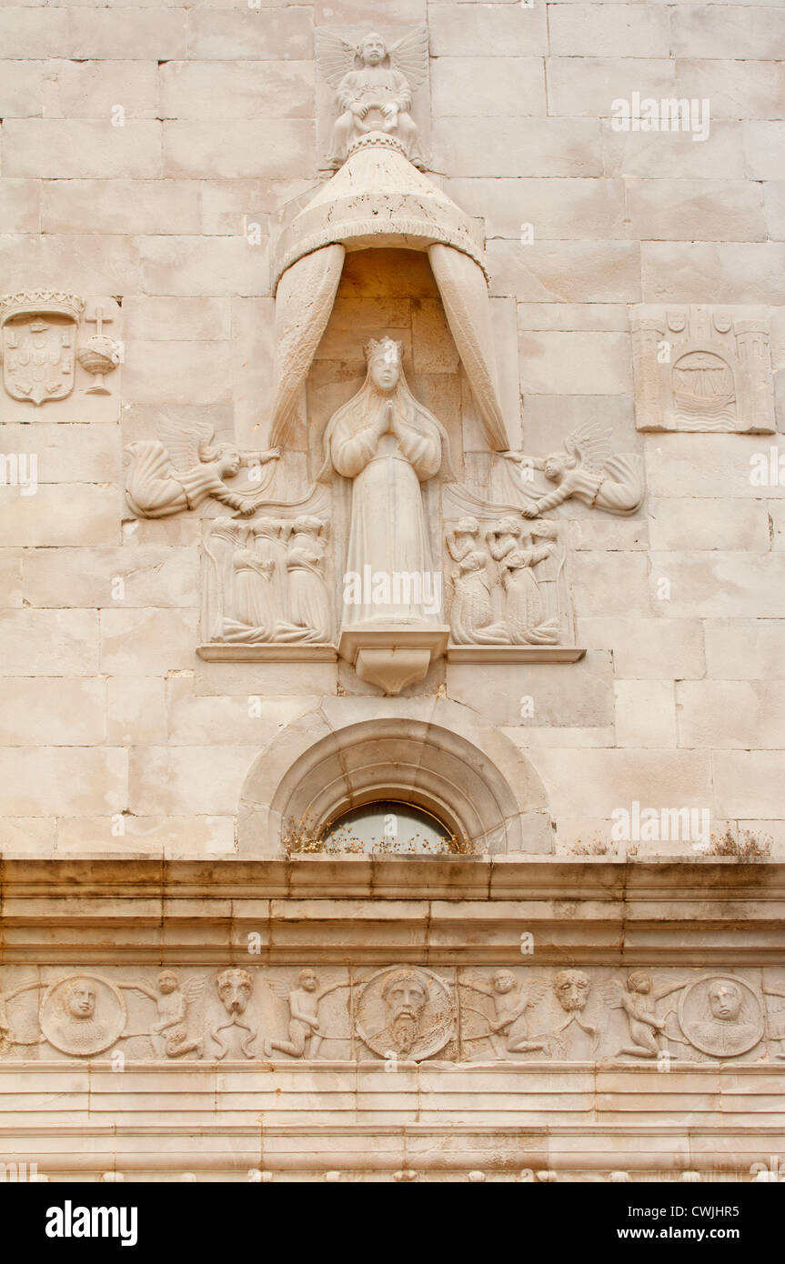 Da Misericordia Kirche, Detail der Fassade, Tavira, Algarve, Portugal Stockfoto