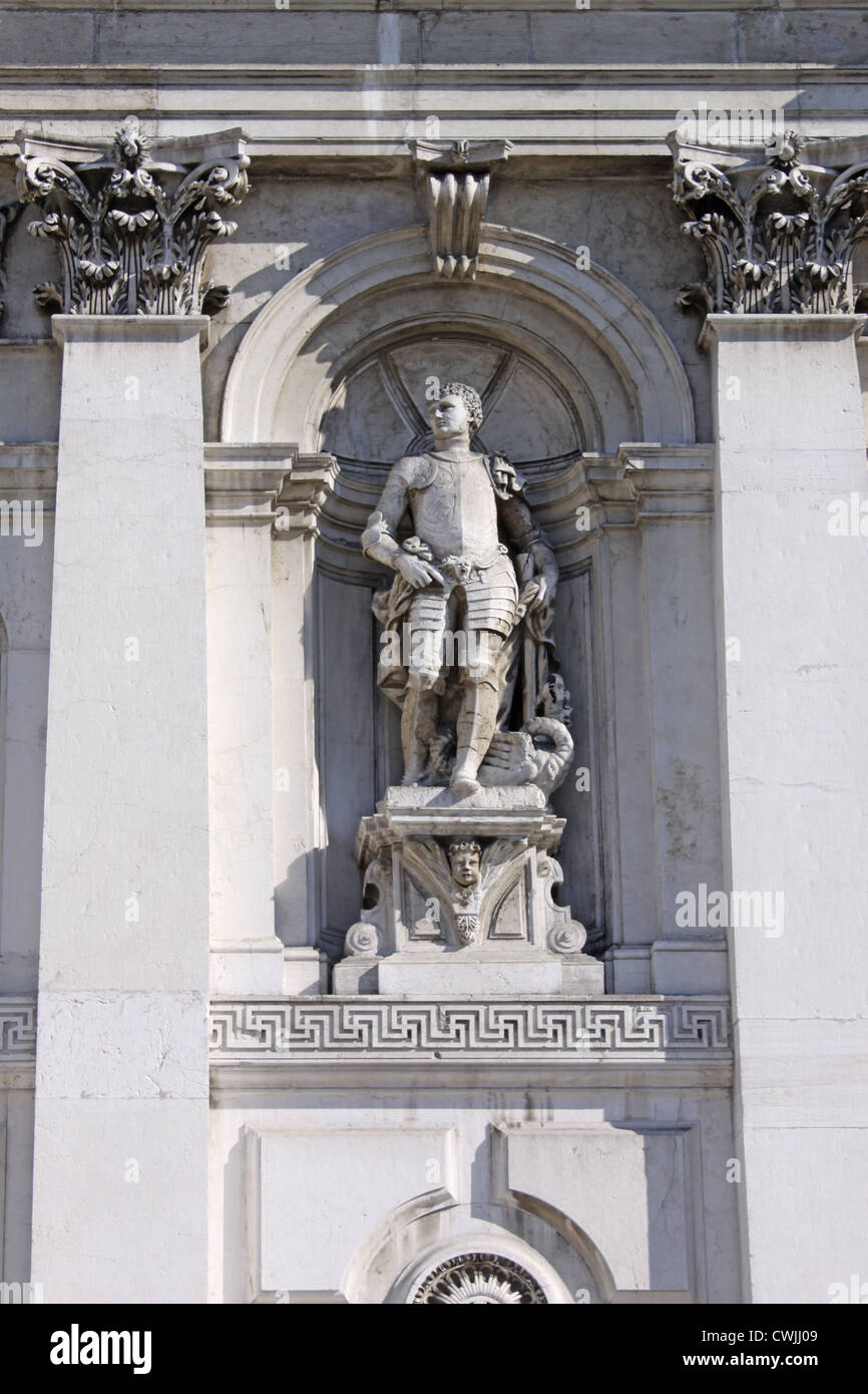 Italien. Venedig. Die Kathedrale Santa Maria della Salute. Detail des Designs Stockfoto