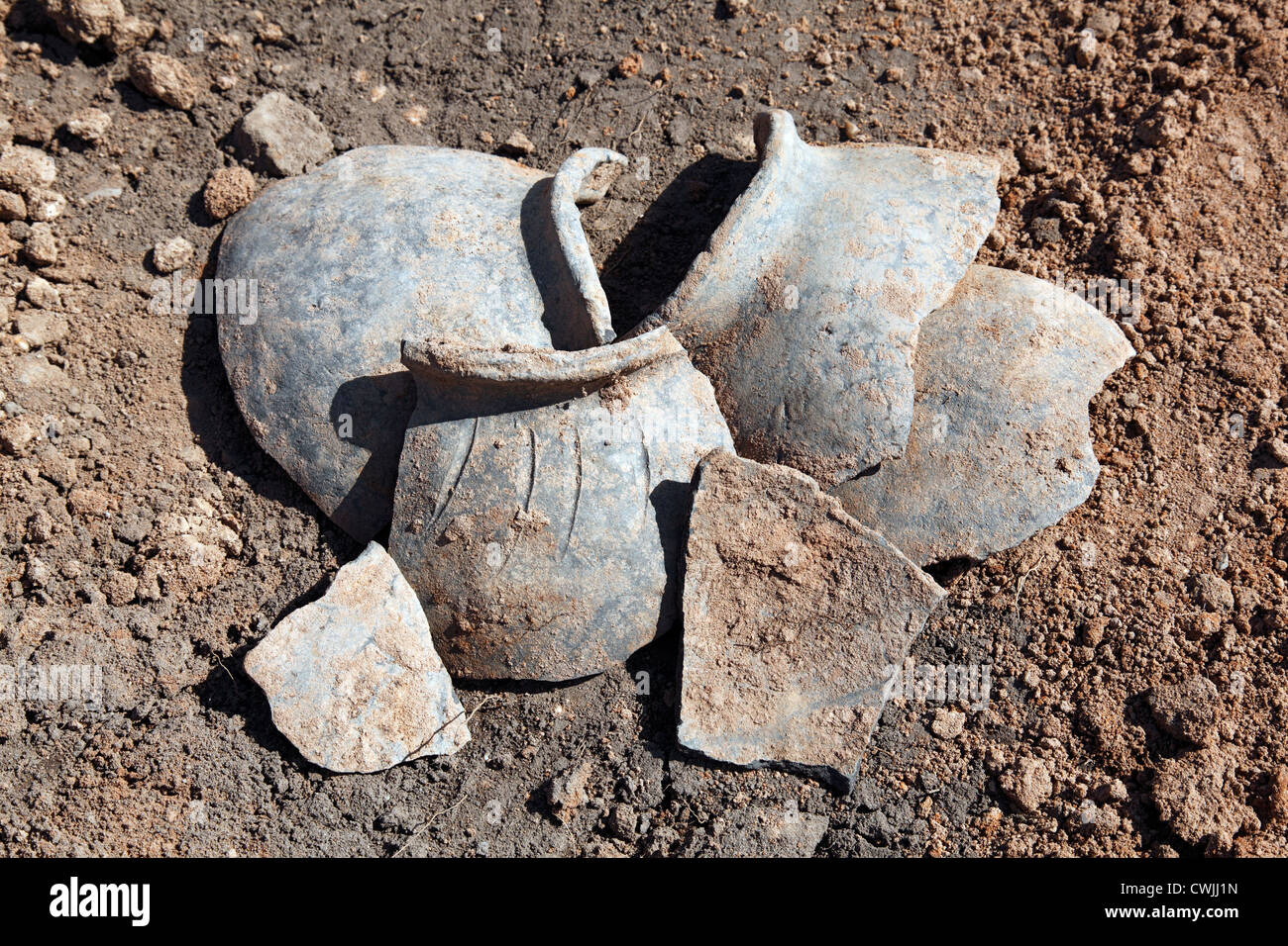 D-Krefeld, Rhein, Niederrhein, Rheinland, Nordrhein Westfalen, NRW, urbane Archäologie Museum Burg Linn, Ausgrabungen in Krefeld-Elfrath, projiziert, Baugrundstück, Standortentwicklung, Vorarbeiten, planen einen Flächennutzungsplan, archäologischer Fund, rou Stockfoto
