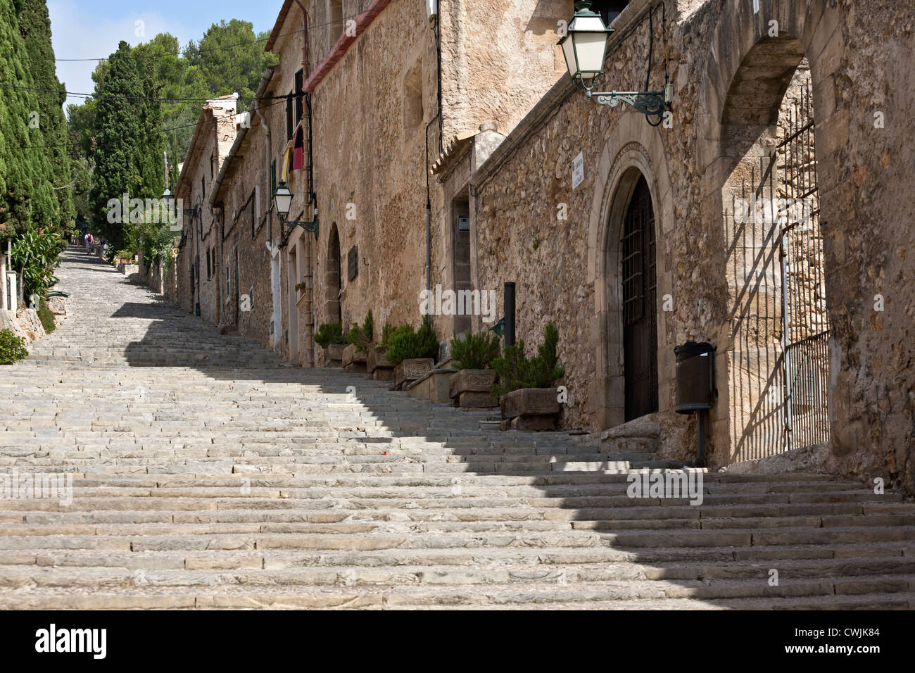 Die 365 Calvari Stufen. Pollença. Insel Mallorca. Spanien Stockfoto