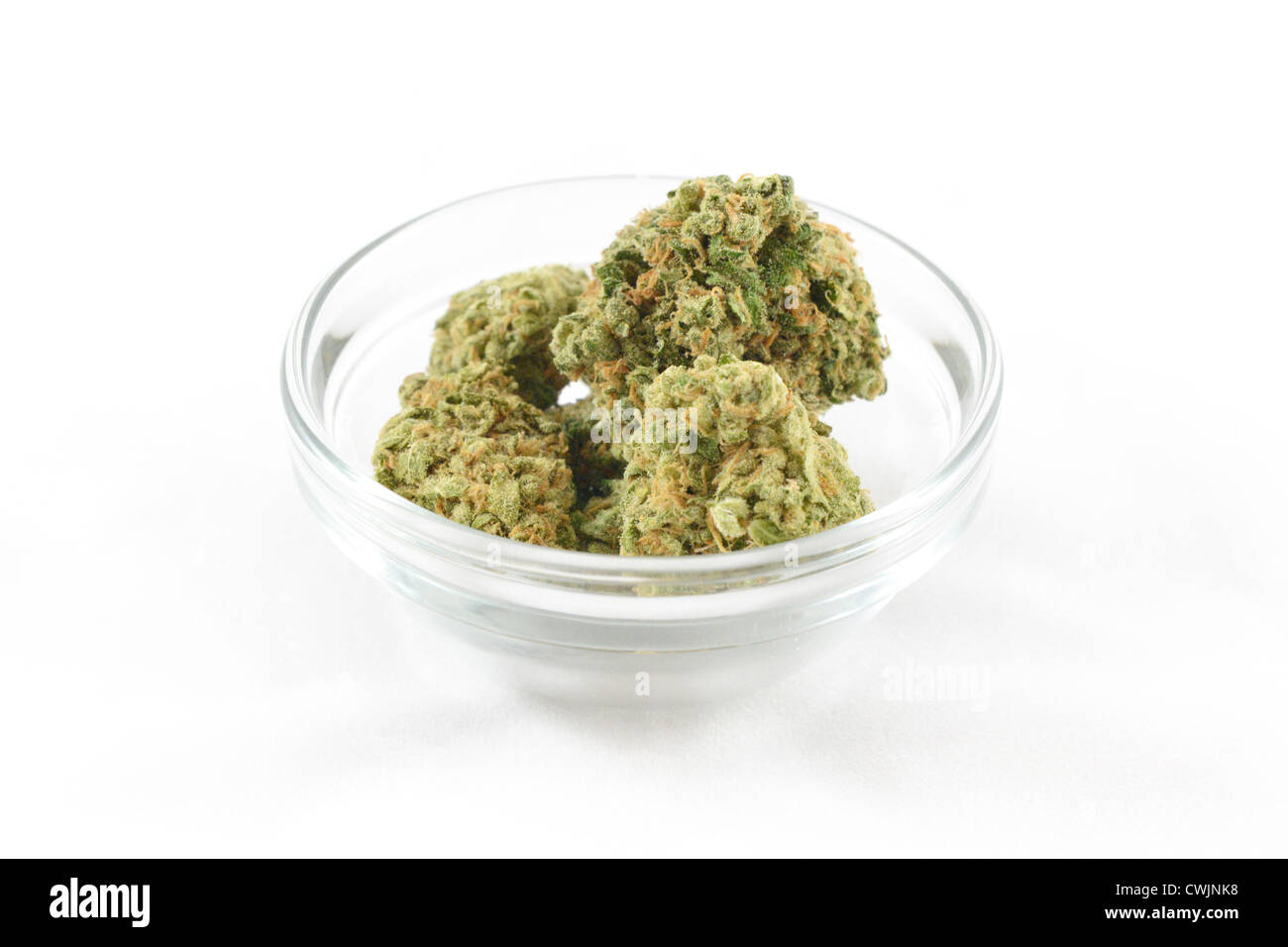 Eine Auswahl an medizinischem Marihuana in Los Angeles, Kalifornien, USA. Stockfoto