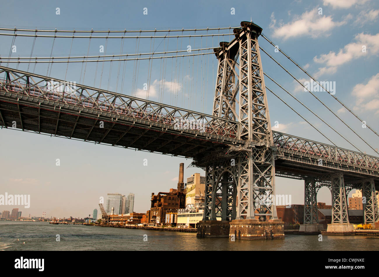 Dumbo Manhattan Bridge Brooklyn Heights East River New York City Vereinigte Staaten USA Stockfoto