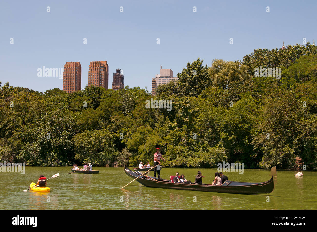 Lake Central Park New York City Hintergrund Upper West Side Manhattan United States Stockfoto