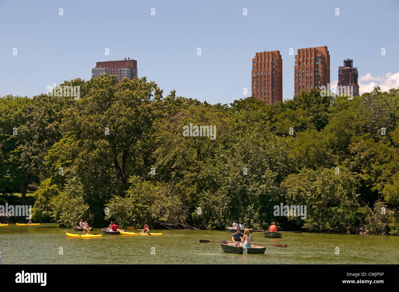 Lake Central Park New York City Hintergrund Upper West Side Manhattan United States Stockfoto