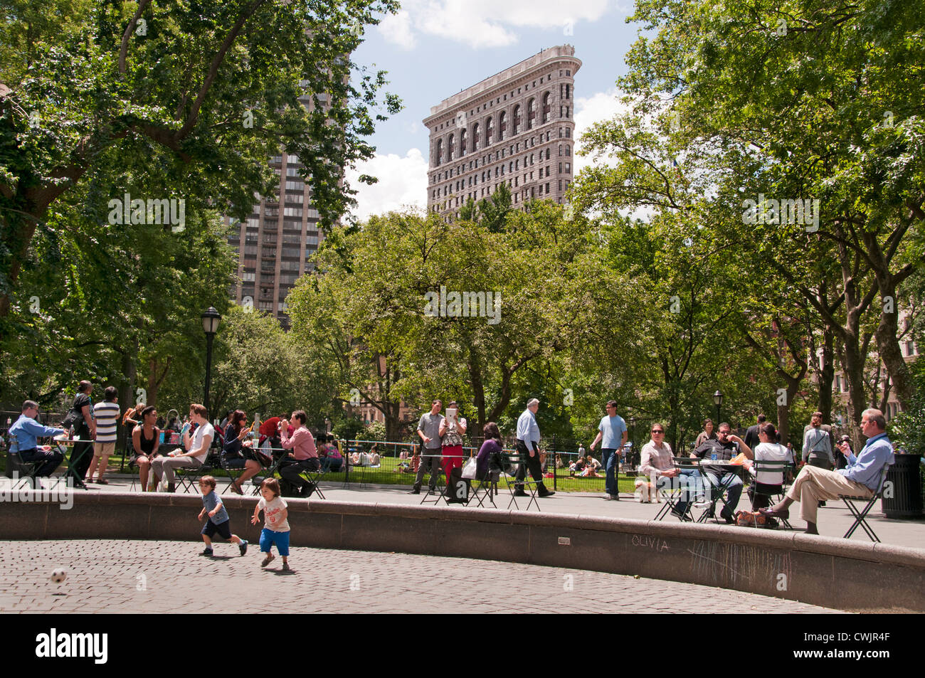 Madison Square Park Manhattan New York Stadtteil Flatiron Building Stockfoto