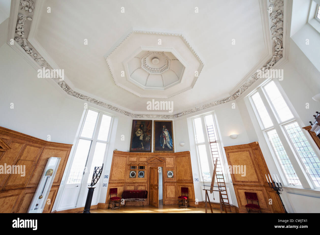 England, London, Greenwich, das Royal Observatory, Flamsteed House, das Achteck-Zimmer Stockfoto