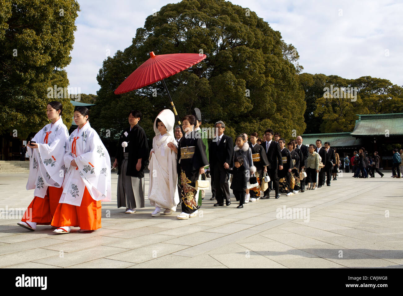 Meiji Tempel, eine Hochzeit Stockfoto